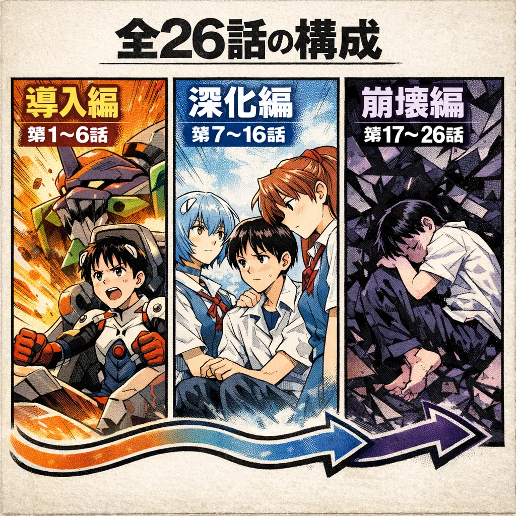 テレビ版全26話の構成と物語の流れ - エヴァ テレビ版